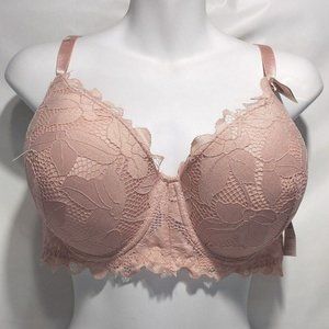 NEW Adrienne Vittadini Lace Lightly Padded Everyday Bra Dusty Pink 38C